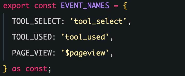 events tracked